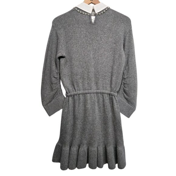 Cinq a Sept Womens Size Small Heather Gray Kiana Necklace  Dress Wool Blend - Picture 5 of 9